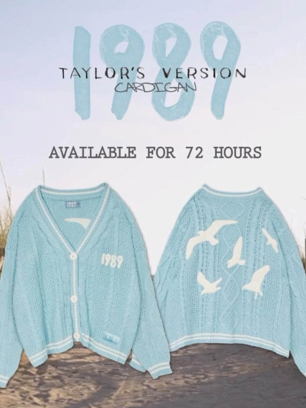 Taylor Swift 1989 Cardigan Taylor’s Version Official Merch Cable Knit Swiftie